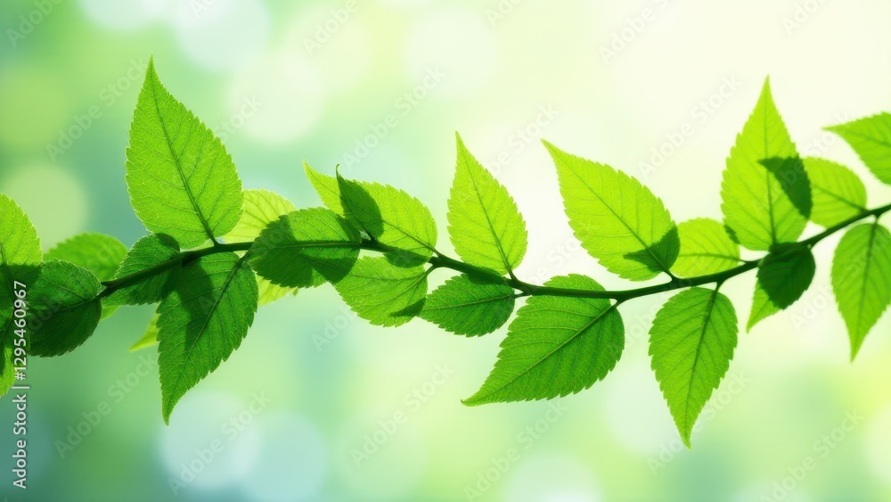 A green vine with vibrant leaves stretches across the image, set against a soft, blurred background. A green vine with vibrant leaves stretches across the image, set against a soft, blurred background.