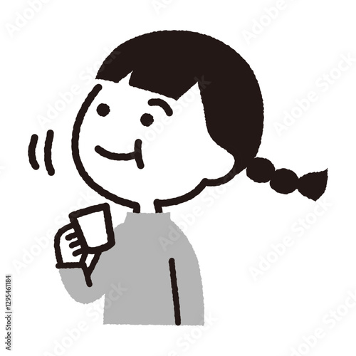 うがい, 子供, 女の子, かわいい, コップ, 洗う, イラスト, ベクター, キッズ, キャラクター, 女, 人, 清潔な, 習慣, 風習, 健康
