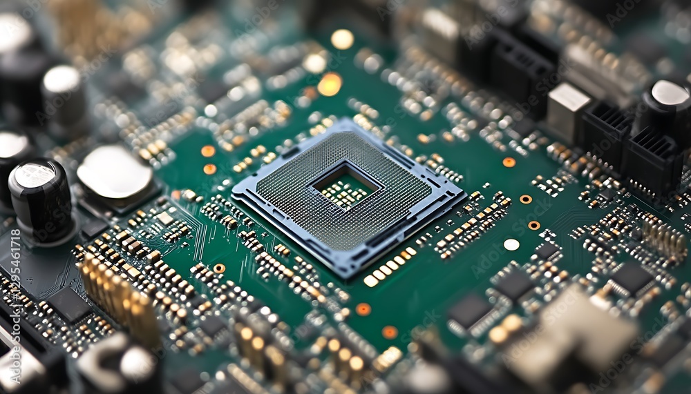 Computer Chip on Circuit Board Computer Chip on Circuit Board