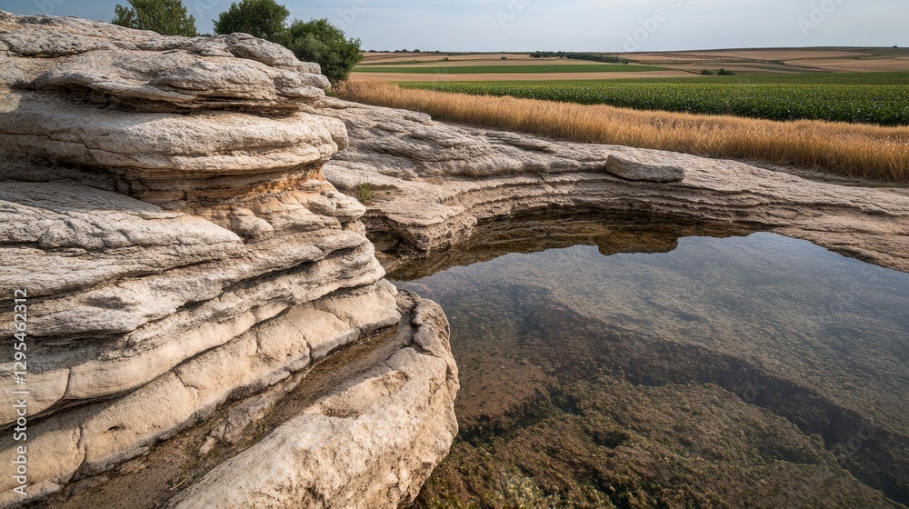 Rock Pool Oasis: Arid Resilience Meets Fertile Fields Rock Pool Oasis: Arid Resilience Meets Fertile Fields