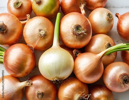 onions a photographic image of a bunch of spanish onions on a white background,no people, photography, purity, color image, vegetable, close-up, freshness, healthy eating, onion,76 photo