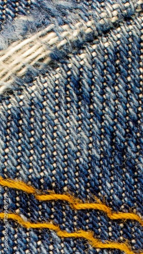 blue denim fabric with visible details. textura or background