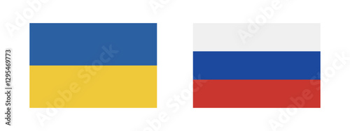 Free Download Flags of Ukraine and Russia. Flag icon. Standard color. Standard size. A rectangular flag. Computer illustration. Digital illustration. Vector illustration. - GFXLoad