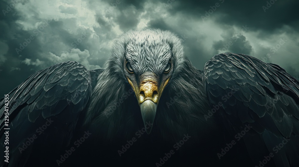 Fototapeta premium Close up portrait of a vulture with a threatening expression