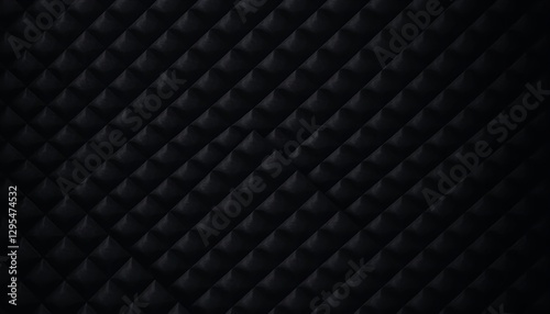 A deep black quilted texture background with subtle lighting and a luxurious feel. Perfect for elegant designs, branding, and digital artwork.