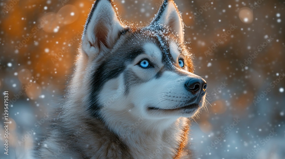 Majestic Siberian Husky in Winter Wonderland Majestic Siberian Husky in Winter Wonderland