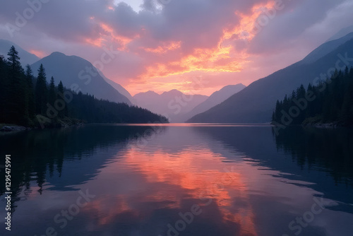 Wallpaper Mural sunrise over the lake Torontodigital.ca