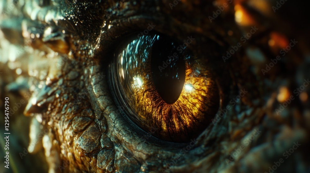 A captivating close up of a dragon s golden eye A captivating close up of a dragon s golden eye