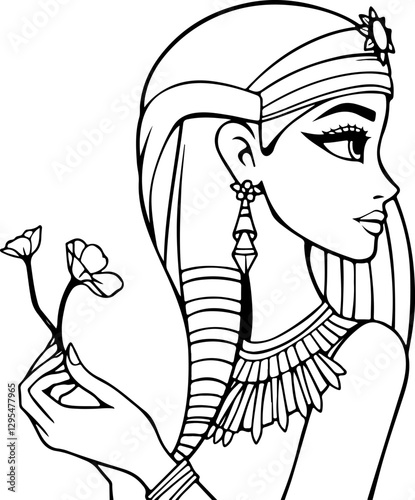 Illustration of stylized Cleopatra portrait