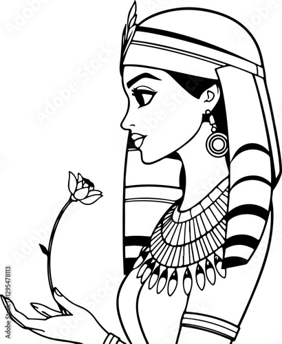 Illustration of stylized Cleopatra portrait