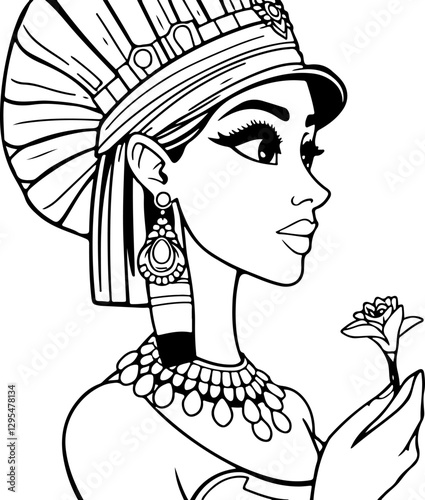 Illustration of stylized Cleopatra portrait