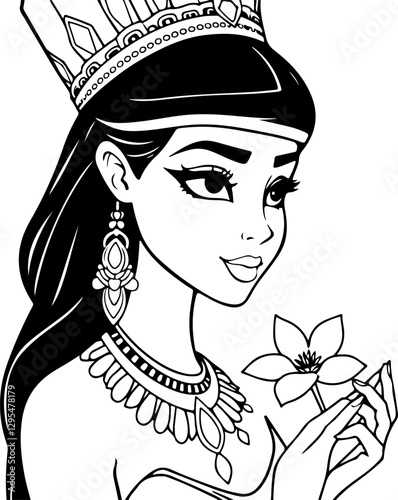 Illustration of stylized Cleopatra portrait