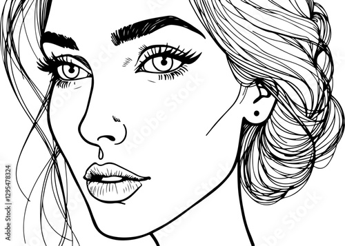 Illustration of stylized Cleopatra portrait