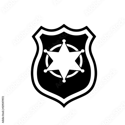 Icon for police and another security services, on transparent background. 