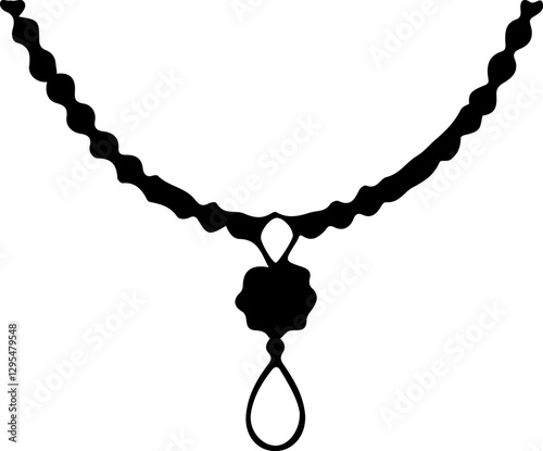 "Necklace Silhouette Vector Illustration – Elegant Jewelry Design for Fashion Graphics, Accessories Art, and Minimalist Decor