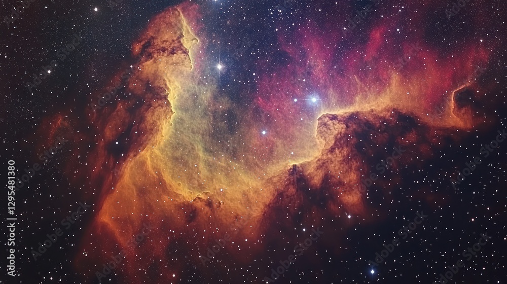 Cosmic Nebula Glowing with Orange and Red Hues Cosmic Nebula Glowing with Orange and Red Hues
