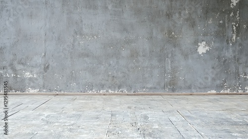 Grey Concrete Wall and Light Wooden Floor Interior