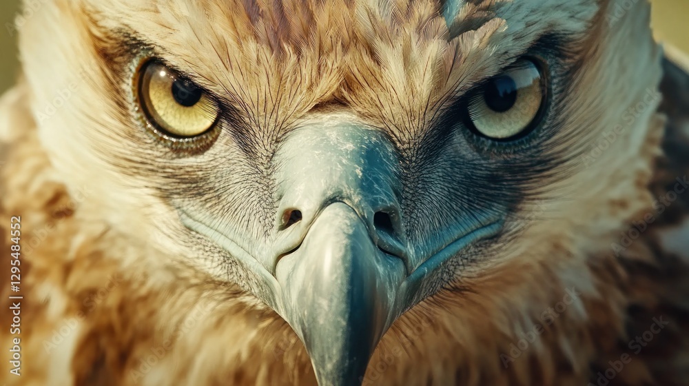 Naklejka premium Majestic philippine eagle stares intensely into the camera lens