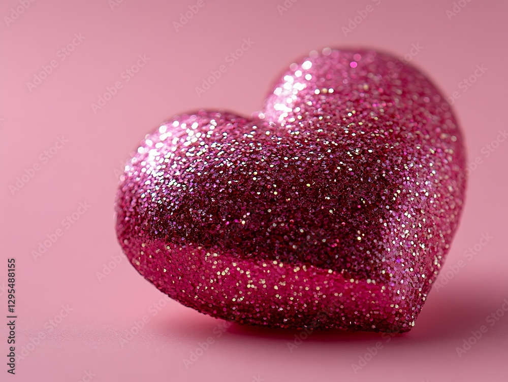 Fototapeta premium Pink glitter heart, love, romance, background