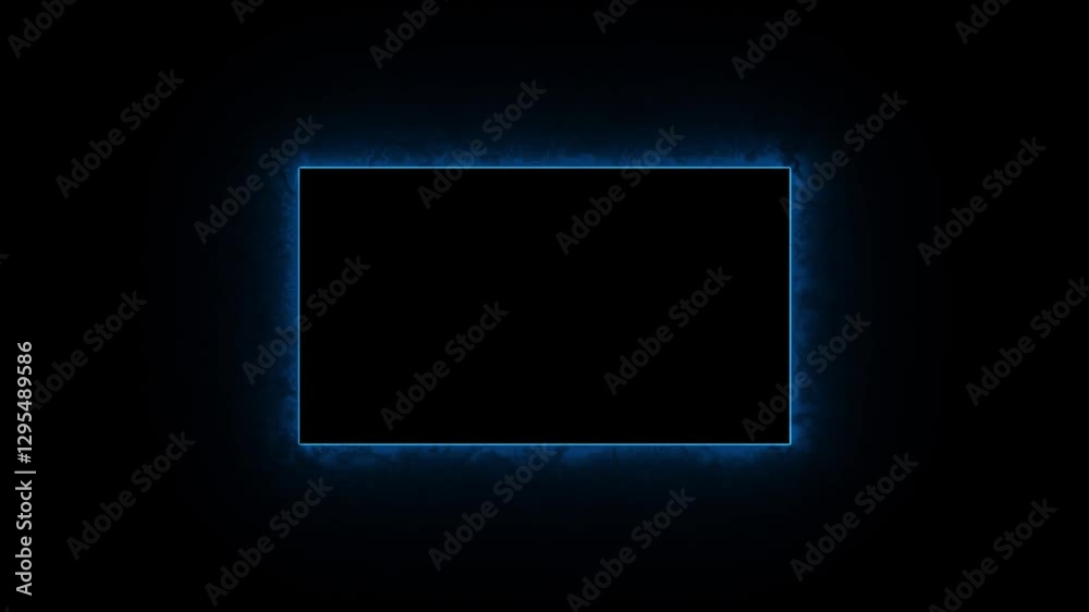 Neon light frame for game streaming video on a transparent background. Live streaming Frame - Animated Neon Overlay Template. Alpha channel.