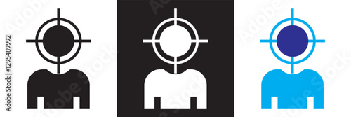 Hiring process icon. human resources concepts. Contains such icons as recruitment, head hunting, interview etc. Isolated on white and black background. Vector illustration. EPS 10