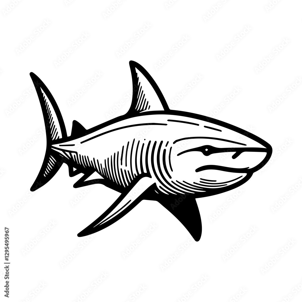 Fototapeta premium a illustration of shark