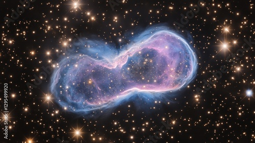 Cosmic Nebula Twin Lobes Embrace Starlight photo