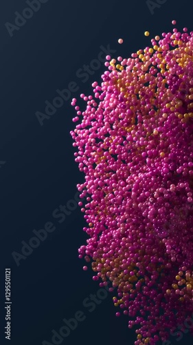 Dynamic 4k 60 fps particles looping animation, colour changing 3d particles animation vertical format.