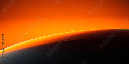 Abastract Breathtaking Sunset with Fiery Orange Glow and Dramatic Horizon 3D Render Background