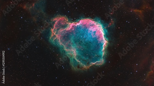 Celestial Nebula Displays Vivid Colors Amidst Stars