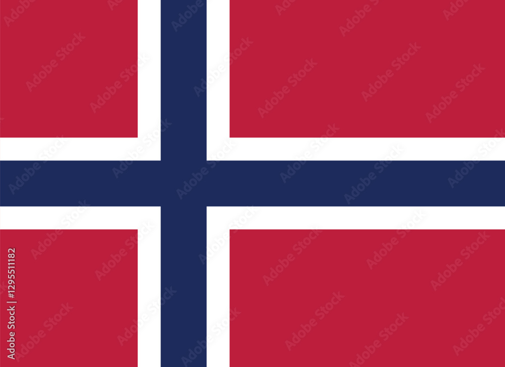 Obraz premium Norway flag official size and color standards vector illustration