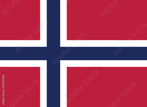 Norway flag official size and color standards vector illustration