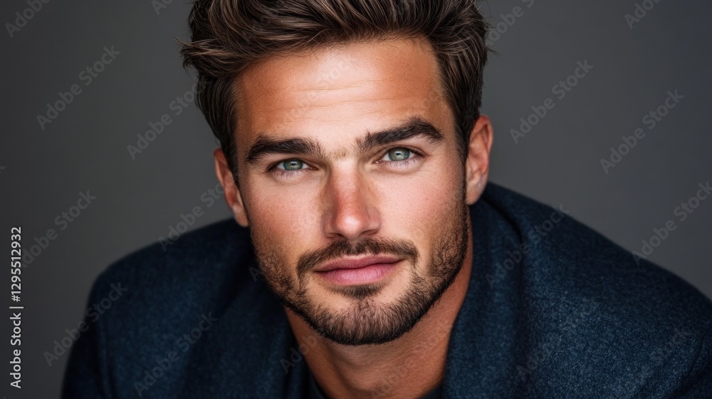 Portrait of a handsome man with captivating green eyes Portrait of a handsome man with captivating green eyes