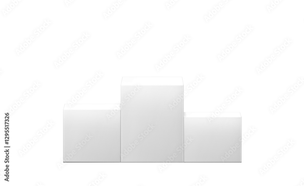 Fototapeta premium Empty white box, front view, PNG transparent.