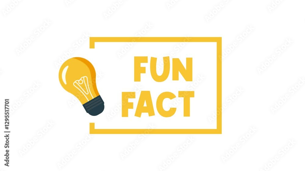 Fun fact animation with bulb. Marketing and advertising tag. did you ...