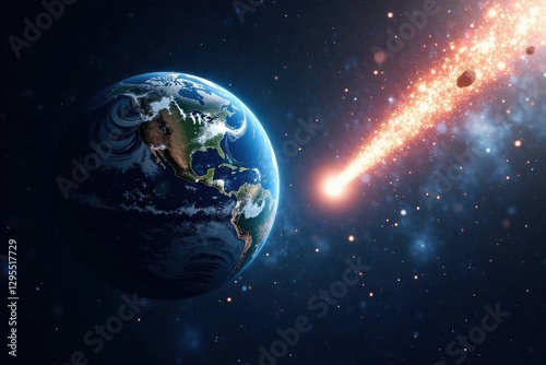 Planet Earth narrowly misses comet's trajectory, space, meteorite, orbit