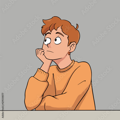 Contemplative Boy in Sweater