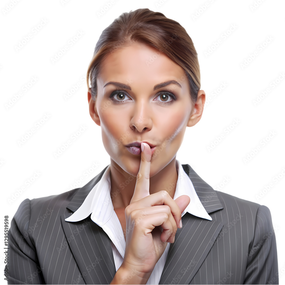Secrecy, Silence, Confidential on transparent background Secrecy, Silence, Confidential on transparent background