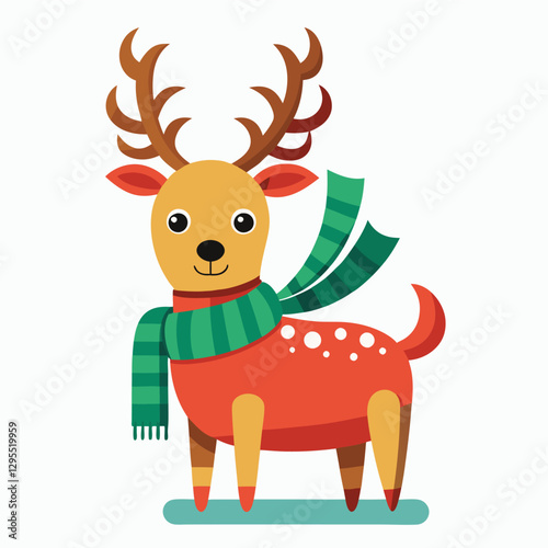 cute reindeer on white vector 
