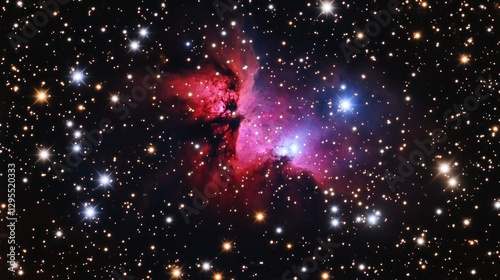 Cosmic Nebula Illuminated by Distant Stars