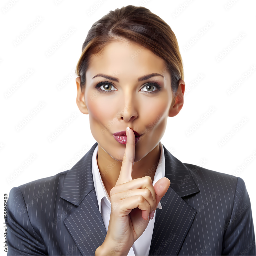 Secrets & Silence: Business Woman on transparent background Secrets & Silence: Business Woman on transparent background