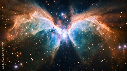 Cosmic Wings A Celestial Nebula Displaying Vivid Colors