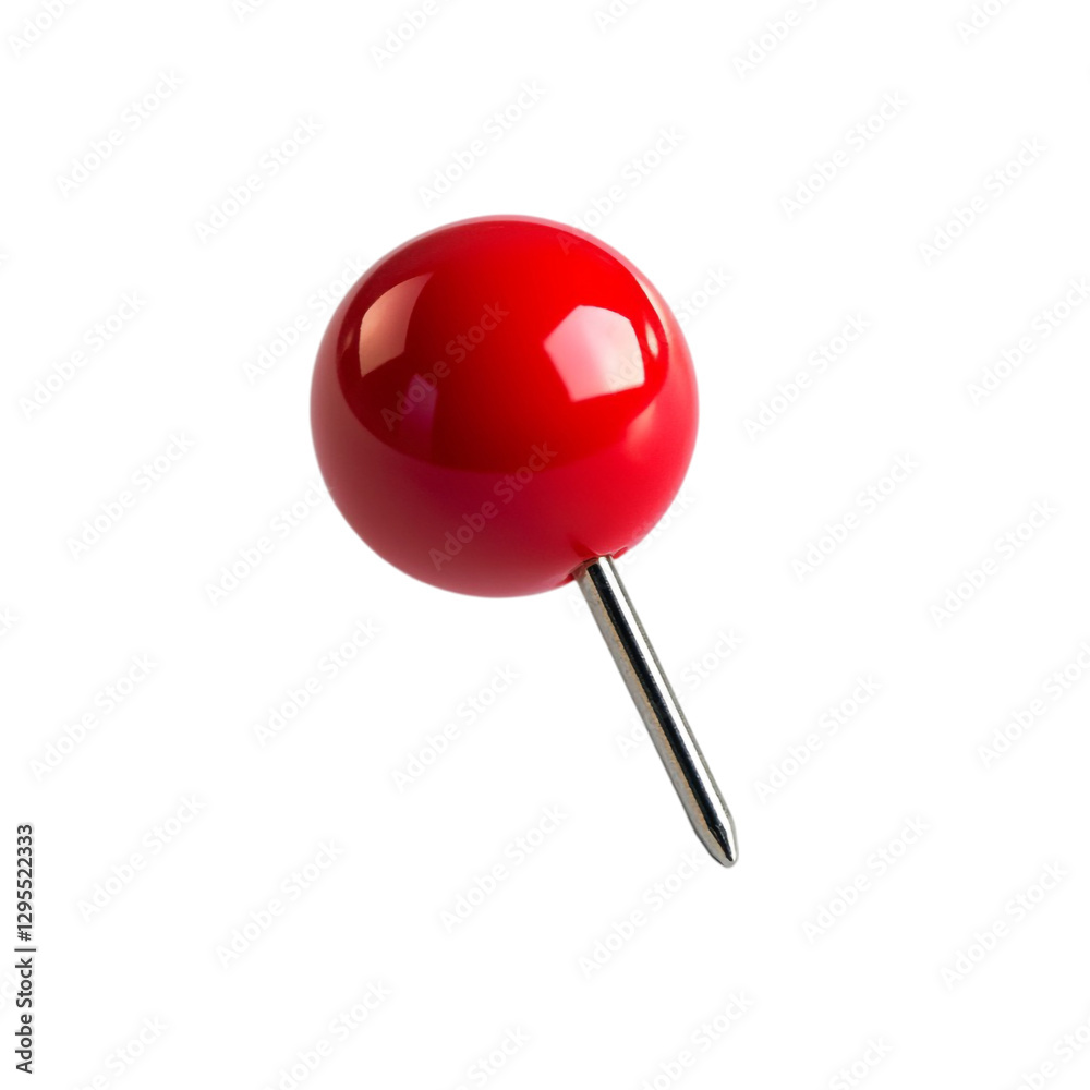 Red Pushpin on Striped Background Location Marker Red Pushpin on Striped Background Location Marker