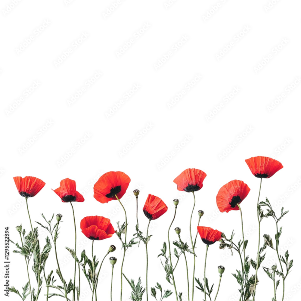Obraz premium Vivid Red Poppies Abstract Floral Design,