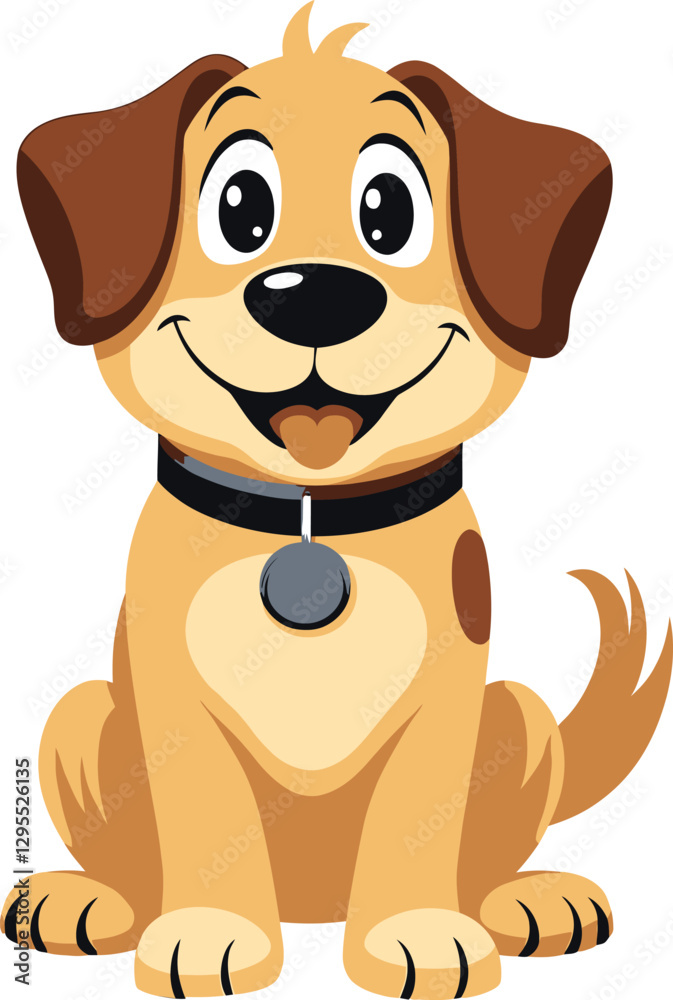 custom made wallpaper toronto digitalCartoon Dog Illustration with Happy Expression