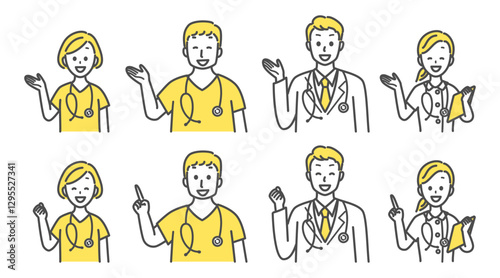 illustration set of medical staff