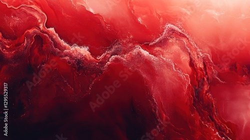 Abstract crimson wave background with dynamic swirls and fluid textures creating a dramatic visual impact and a sense of depth and movement in a modern style