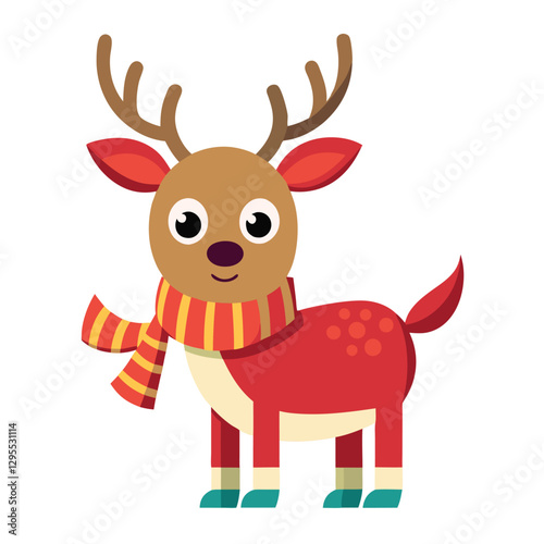cute reindeer on white vector 