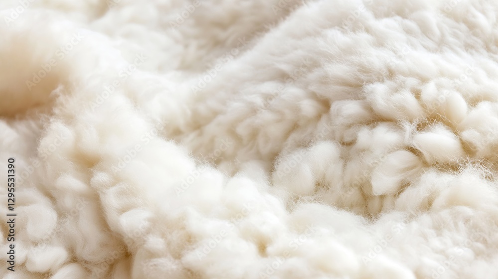 Close Up of Soft Fluffy White Wool Texture on a Cozy Fabric Surface : Generative AI Close Up of Soft Fluffy White Wool Texture on a Cozy Fabric Surface : Generative AI