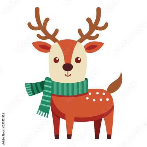 cute reindeer on white vector 